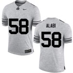 Men's Ohio State Buckeyes #58 Joshua Alabi Gray Nike NCAA College Football Jersey January VQZ4544HH